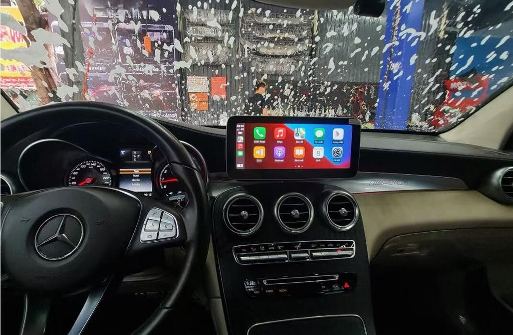 12.3" / 10.25" Android Auto Screen Head Unit Upgrade for Mercedes C‑Class W204 W205, GLC X253, V‑Class W446 V220 (2007–2021) With Wireless Apple CarPlay Android Auto