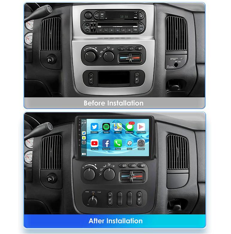 2002-2006 Dodge Ram 1500 / 2500 / 3500 3rd Gen Pickup 9" 2K Touch Screen Radio Replacement Stereo Upgrade – Apple CarPlay Android Auto Head Unit