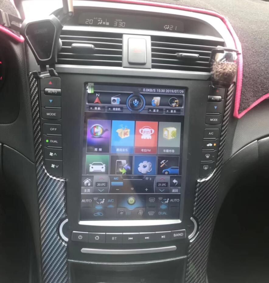 Tesla Style 10.4" Vertical Screen Android Head Unit for Acura TL 2004-2008 - QLED Touchscreen Car Stereo Radio with Wireless CarPlay & Android Auto