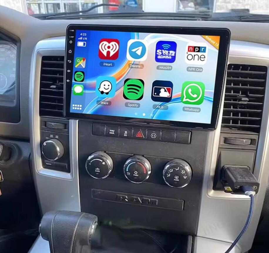 10.1-Inch QLED 2K Touch Screen Radio Replacement for 2008–2012 Dodge RAM 1500/2500/3500 – Wireless Apple CarPlay & Android Auto Head Unit Upgrade