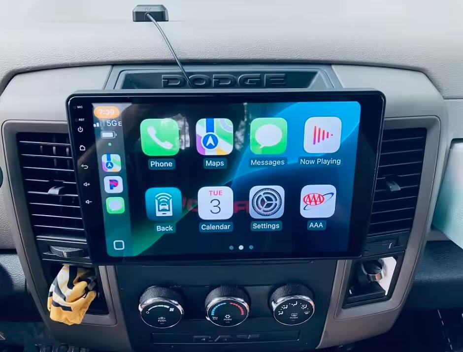 10.1-Inch QLED 2K Touch Screen Radio Replacement for 2008–2012 Dodge RAM 1500/2500/3500 – Wireless Apple CarPlay & Android Auto Head Unit Upgrade
