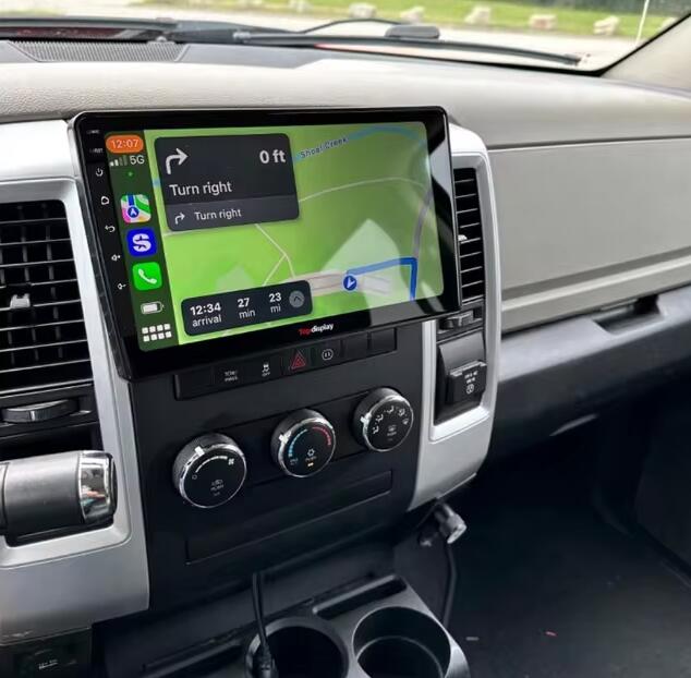 10.1-Inch QLED 2K Touch Screen Radio Replacement for 2008–2012 Dodge RAM 1500/2500/3500 – Wireless Apple CarPlay & Android Auto Head Unit Upgrade