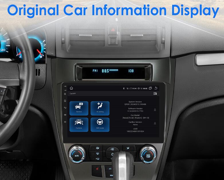 10.1-Inch QLED 2K Touch Screen Radio Stereo Replacement for 2009–2012 Ford Fusion – Apple CarPlay & Android Auto Head Unit Upgrade