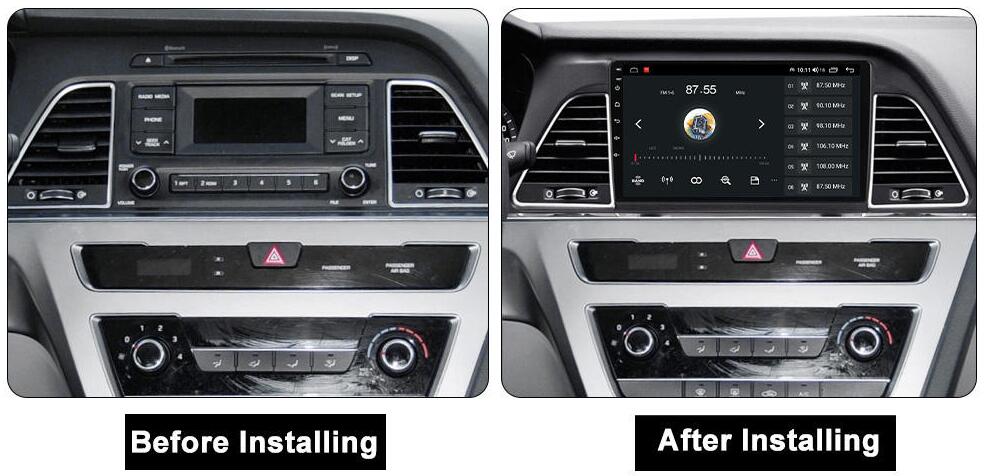 Hyundai Sonata 2015 2016 2017 Android Auto Wireless Apple CarPlay Radio Replacement Stereo Head Unit Uprgade 10.1" QLED Touch Screen Player