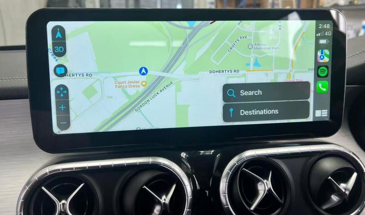 12.3" / 10.25" Android Auto Screen Head Unit Upgrade for Mercedes C‑Class W204 W205, GLC X253, V‑Class W446 V220 (2007–2021) With Wireless Apple CarPlay Android Auto