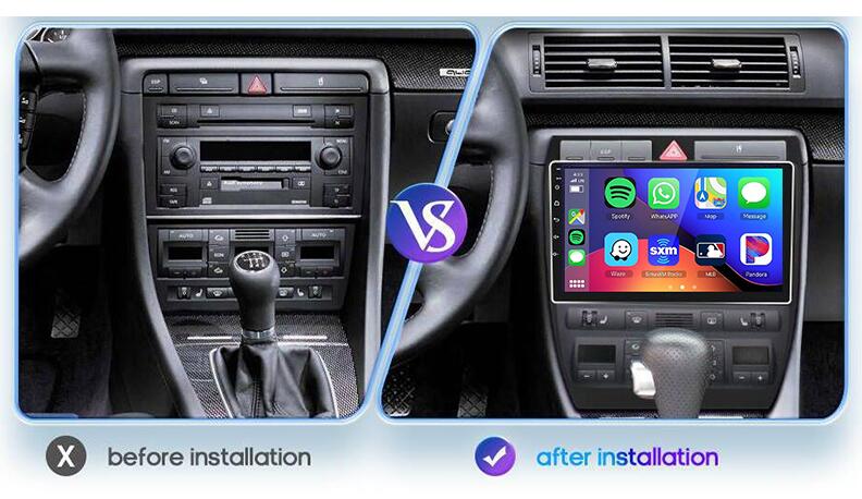 1997-2004 Audi A6 C5 / S6 / RS6 9" 2K Touch Screen Radio Replacement Stereo Upgrade – GPS Navigation System Apple CarPlay Android Head Unit