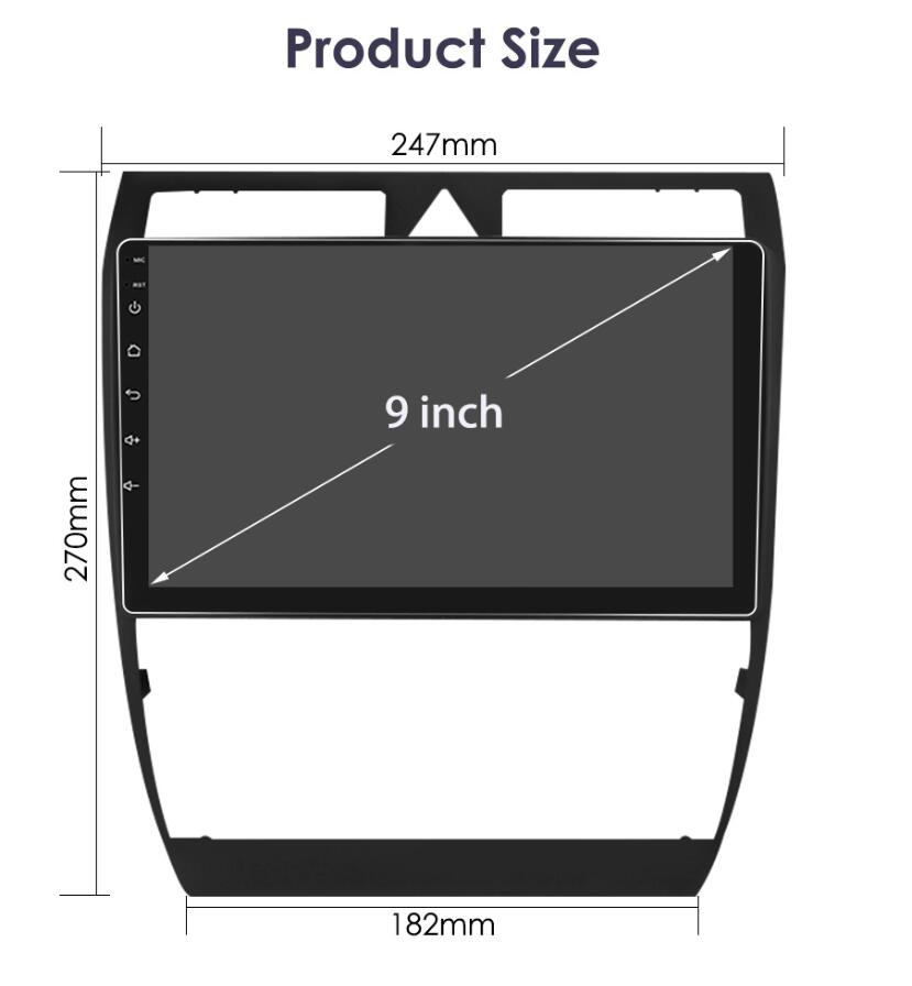 1997-2004 Audi A6 C5 / S6 / RS6 9" 2K Touch Screen Radio Replacement Stereo Upgrade – GPS Navigation System Apple CarPlay Android Head Unit