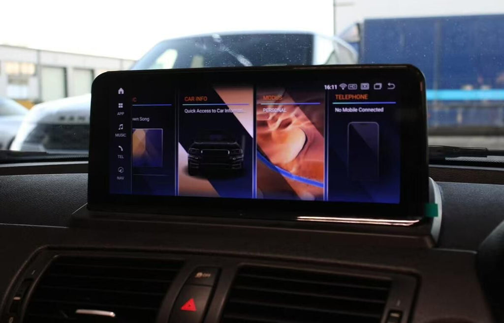 10.25/12.3" QLED Touch Screen Radio Replacement Android Head Unit Stereo Upgrade for 2004-2019 BMW 1/2 Series E81/E82/E87/E88/F20/F21/F22/F23/F45/F46 CCC/CIC/NBT/EVO with wireless Apple CarPlay Android Auto