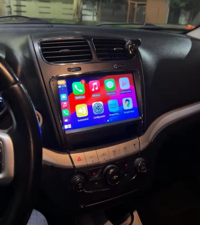 9" QLED 2K Touch Screen Android CarPlay Head Unit Radio Upgrade for 2011-2020 Dodge Journey, Fiat Freemont & Lancia Freemont – Plug-and-Play OEM Replacement