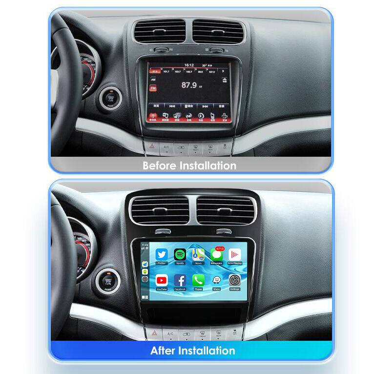9" QLED 2K Touch Screen Android CarPlay Head Unit Radio Upgrade for 2011-2020 Dodge Journey, Fiat Freemont & Lancia Freemont – Plug-and-Play OEM Replacement