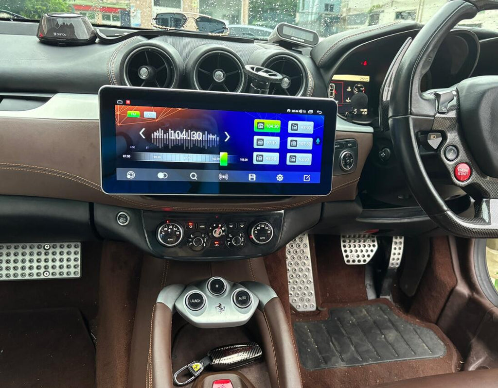 2011-2016 Ferrari FF Stereo Car Radio Replacement 12.3" QLED Touch Screen Android Head Unit with Wireless Apple CarPlay Android Auto