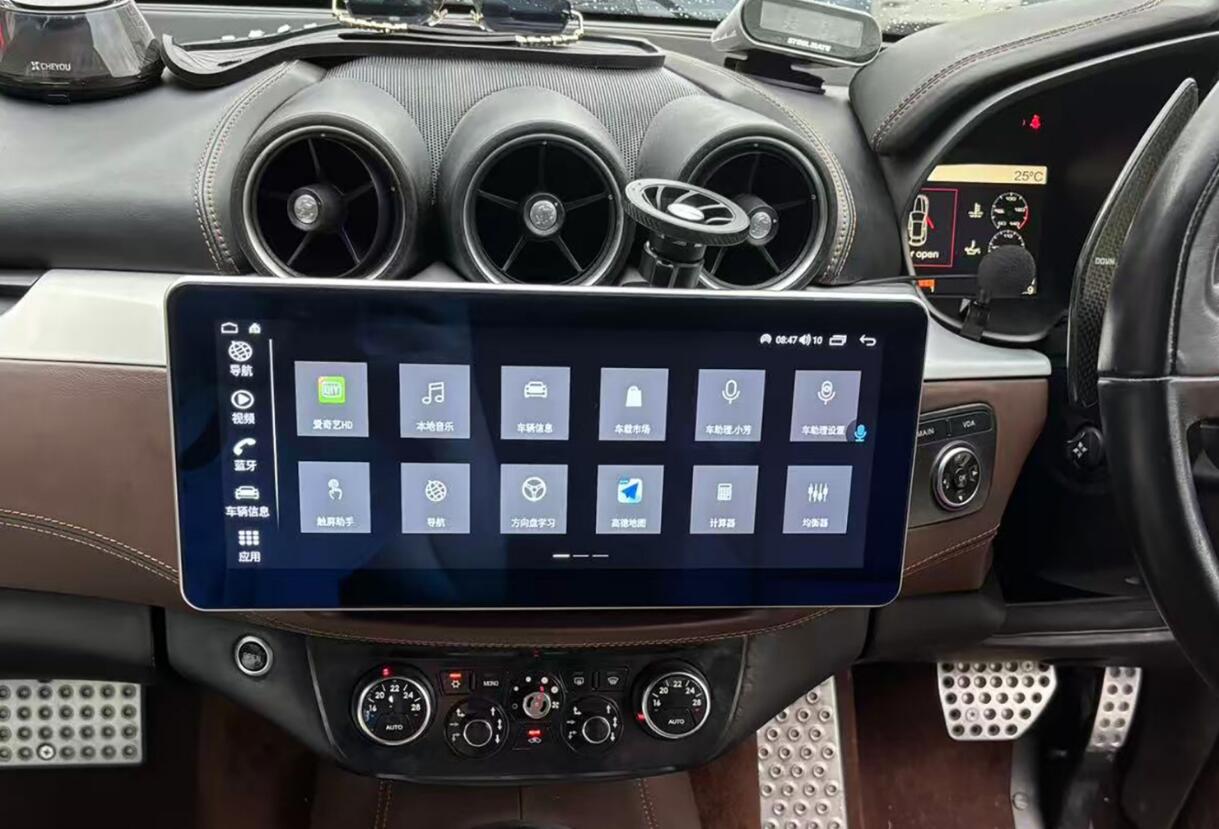 2011-2016 Ferrari FF Stereo Car Radio Replacement 12.3" QLED Touch Screen Android Head Unit with Wireless Apple CarPlay Android Auto