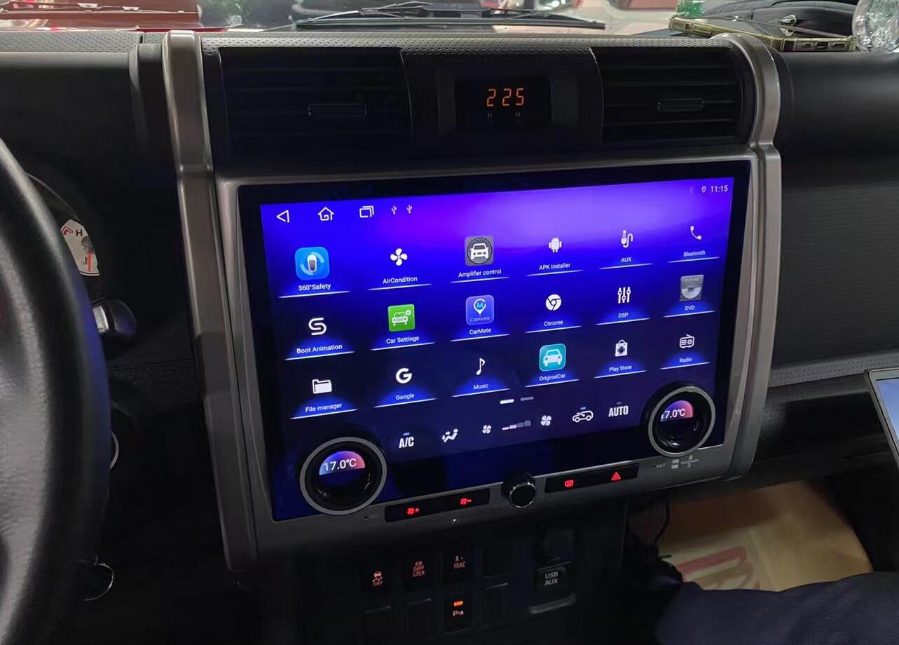 2007-2023 Toyota FJ Cruiser New Aftermarket Car Radio Replacement 13.3" QLED Touch Screen Display Android Head Unit Stereo Upgrade GPS Navigaiton Infotainment System Wireless Apple CarPlay Android Auto 4G WIFI