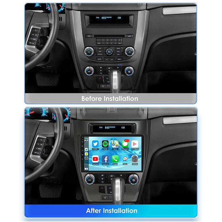 10.1-Inch QLED 2K Touch Screen Radio Stereo Replacement for 2009–2012 Ford Fusion – Apple CarPlay & Android Auto Head Unit Upgrade