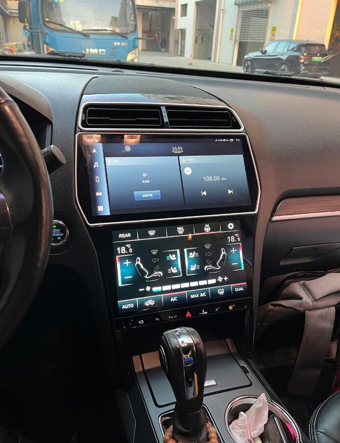 2011-2019 Ford Explorer 12.3"+10.1" Digital AC Climate Dual Screen Radio Replacement Android Head Unit Stereo Upgrade Wireless Apple CarPlay Android Auto