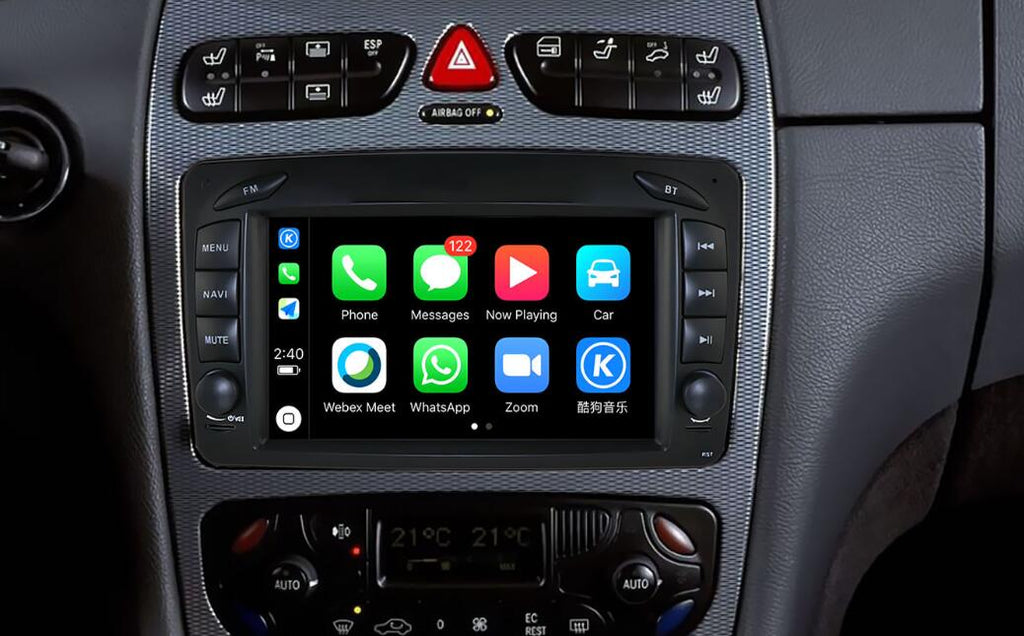 7" OEM Style Touch Screen Android Car Stereo Head Unit with Wireless Apple CarPlay & Android Auto for Mercedes-Benz W203 W209 W210 W163 W170 W168 W463 G500 G55 G63 Vito Viano Vaneo