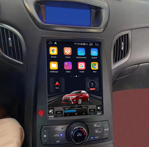 10.4" Tesla-Style Vertical Screen Android Head Unit for Hyundai Genesis Coupe / Rohens 2008-2015 – Apple CarPlay & Android Auto Radio Upgrade