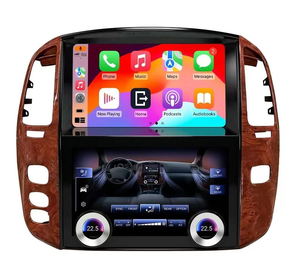 2003-2007 Toyota Land Cruiser LC100 & Lexus LX470 Dual Screen Android Head Unit - 20" Touchscreen with Digital AC Climate Control