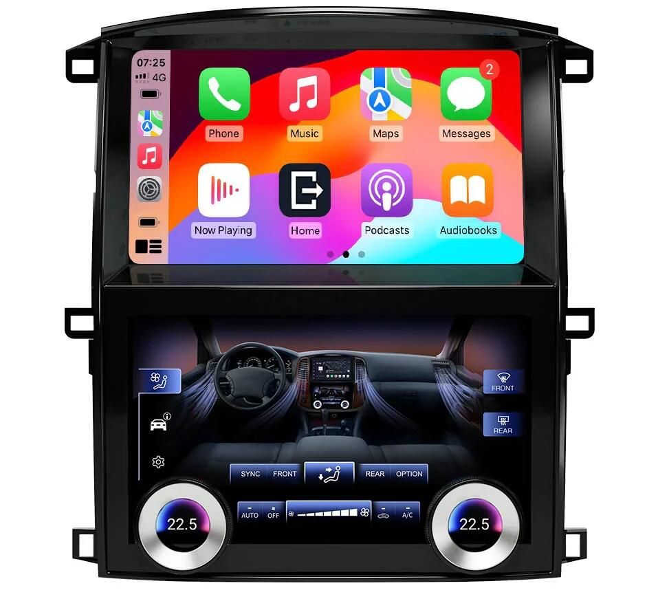 2003-2007 Toyota Land Cruiser LC100 & Lexus LX470 Dual Screen Android Head Unit - 20" Touchscreen with Digital AC Climate Control