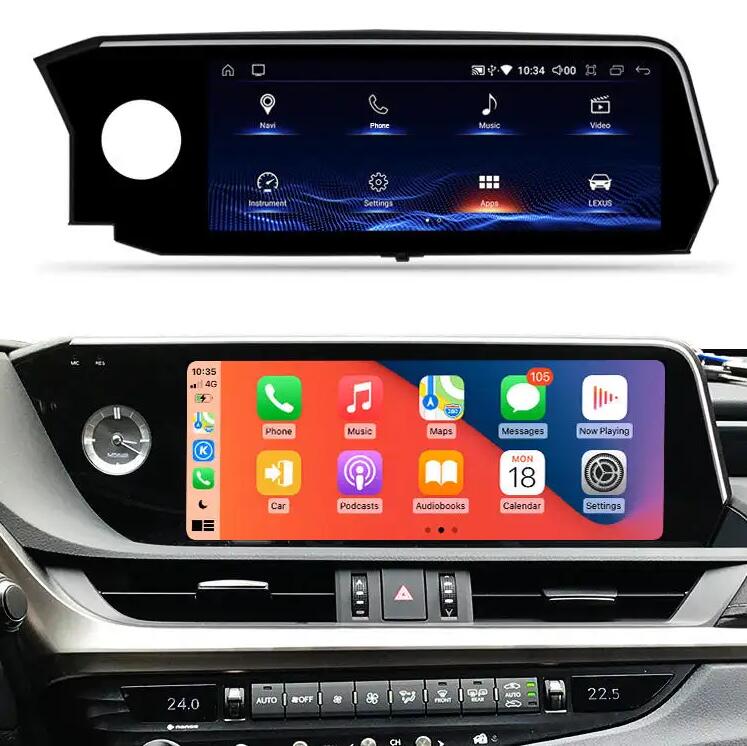 10.25/12.3" Touch Screen Radio Replacement Stereo Android Head Unit Upgrade for 2013-2022 Lexus ES ES200 ES250 ES300 300h ES350 with Wireless Apple CarPlay Android Auto