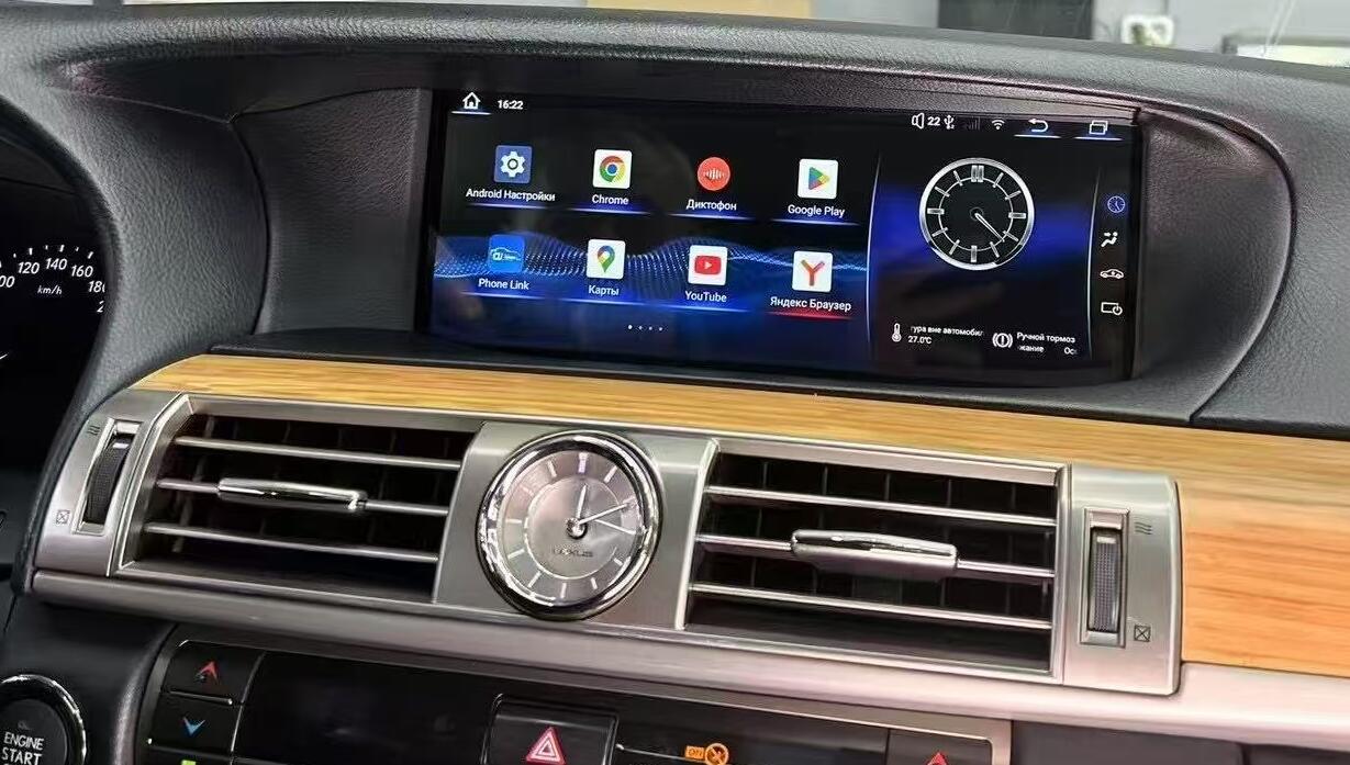 2013-2017 Lexus LS460 LS600H LS 460 LS 600h 12.3" QLED Touch Screen Radio Replacement Head Unit Upgrade with Wireless Apple CarPlay Android Auto