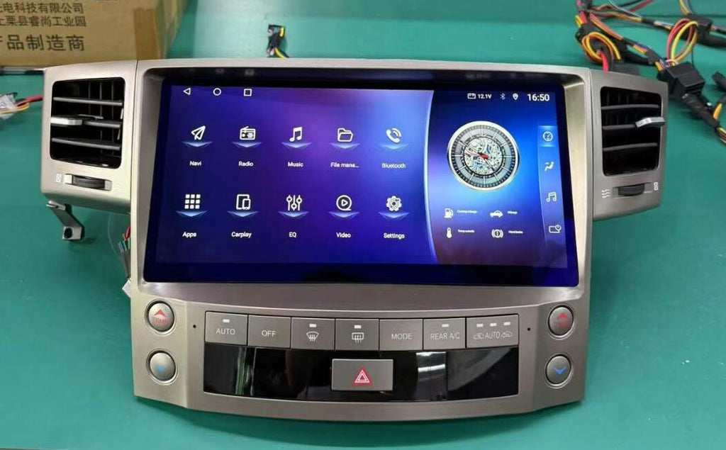 Aftermaret 12.6" QLED Touch Screen Radio Replacement Android Head Unit for 2008-2021 Lexus LX 570 LX570 Wireless Apple CarPlay Android Auto