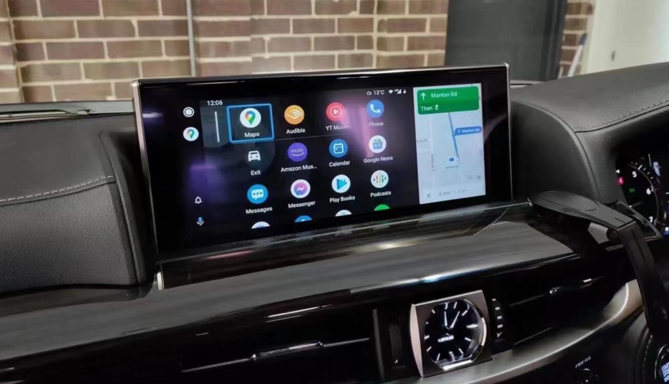 New Aftermarket 12.3" QLED Touch Screen Android Head Unit Uprgade for 2016-2021 Lexus LX 570 LX570 Radio Wireless Apple CarPlay Android Auto