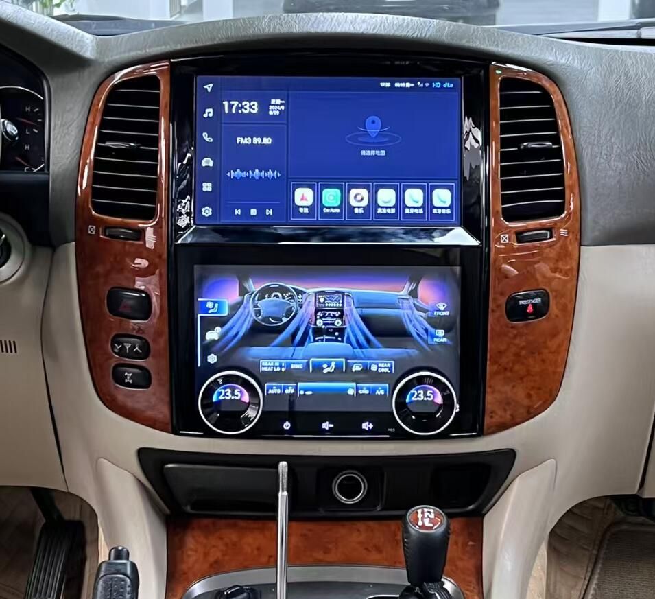 2003-2007 Toyota Land Cruiser LC100 & Lexus LX470 Dual Screen Android Head Unit - 20" Touchscreen with Digital AC Climate Control