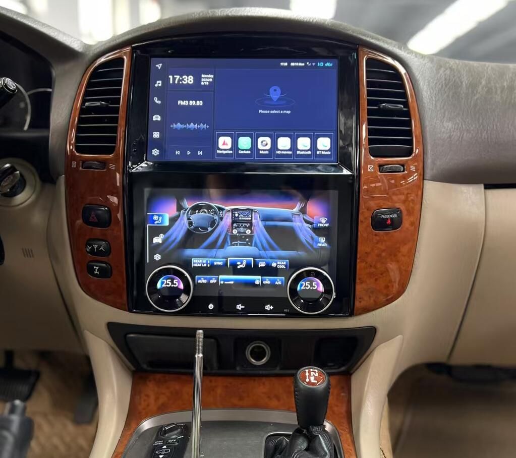 2003-2007 Toyota Land Cruiser LC100 & Lexus LX470 Dual Screen Android Head Unit - 20" Touchscreen with Digital AC Climate Control