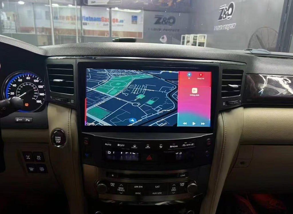 Aftermaret 12.6" QLED Touch Screen Radio Replacement Android Head Unit for 2008-2021 Lexus LX 570 LX570 Wireless Apple CarPlay Android Auto