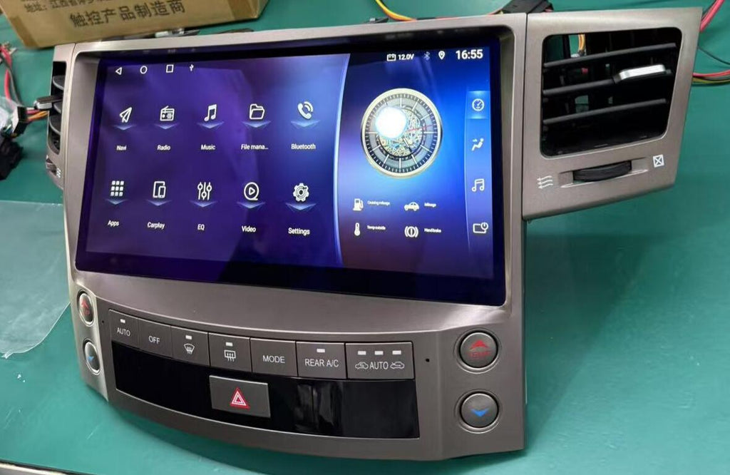 Aftermaret 12.6" QLED Touch Screen Radio Replacement Android Head Unit for 2008-2021 Lexus LX 570 LX570 Wireless Apple CarPlay Android Auto