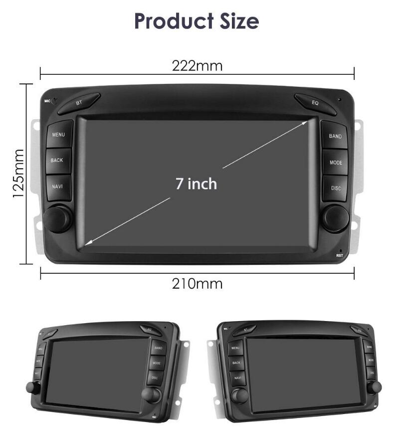 7" OEM Style Touch Screen Android Car Stereo Head Unit with Wireless Apple CarPlay & Android Auto for Mercedes-Benz W203 W209 W210 W163 W170 W168 W463 G500 G55 G63 Vito Viano Vaneo