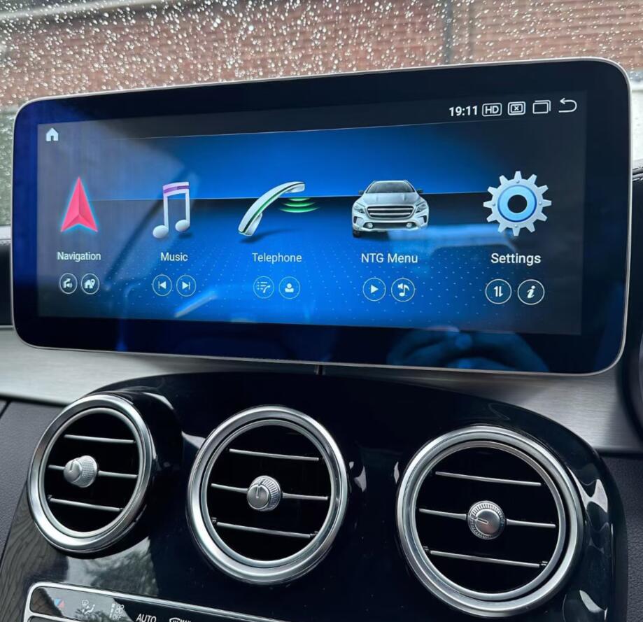 12.3" / 10.25" Android Auto Screen Head Unit Upgrade for Mercedes C‑Class W204 W205, GLC X253, V‑Class W446 V220 (2007–2021) With Wireless Apple CarPlay Android Auto