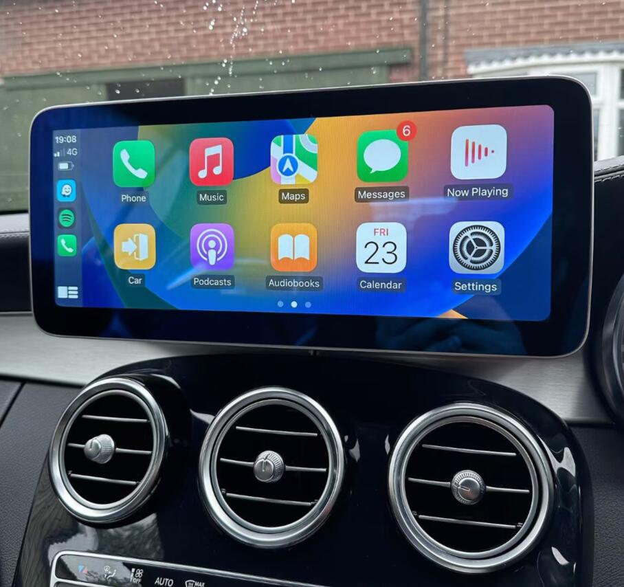 12.3" / 10.25" Android Auto Screen Head Unit Upgrade for Mercedes C‑Class W204 W205, GLC X253, V‑Class W446 V220 (2007–2021) With Wireless Apple CarPlay Android Auto