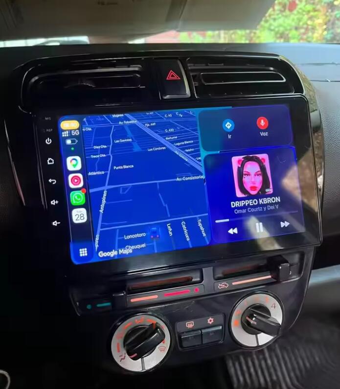9-Inch QLED 2K Touch Screen Radio Upgrade for 2012-2023 Mitsubishi Mirage, Attrage, Space Star & Dodge Attitude – Wireless Android Auto Head Unit, Plug-and-Play OEM Replacement