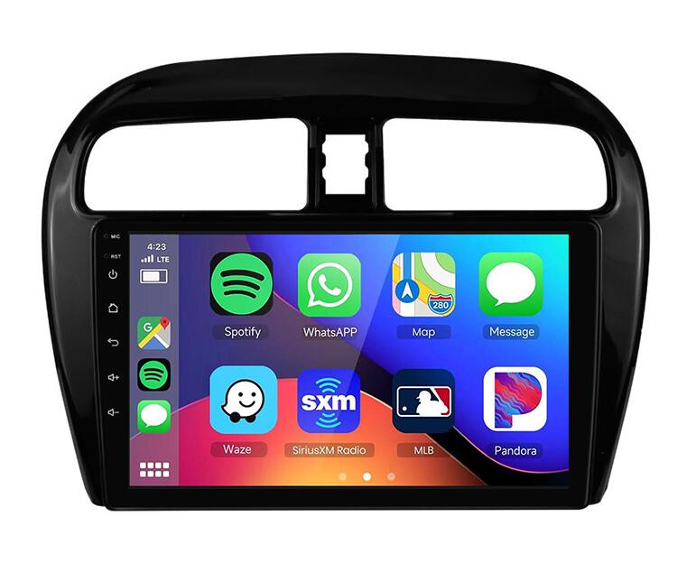 9-Inch QLED 2K Touch Screen Radio Upgrade for 2012-2023 Mitsubishi Mirage, Attrage, Space Star & Dodge Attitude – Wireless Android Auto Head Unit, Plug-and-Play OEM Replacement