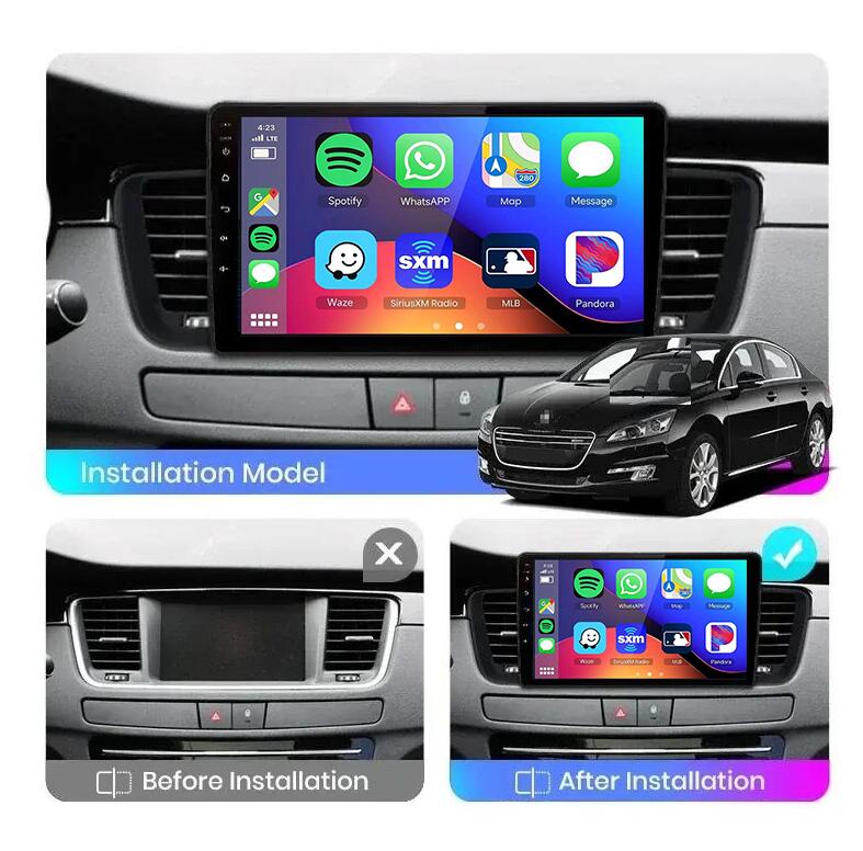Peugeot 508 2011-2018 10.1" 2K QLED Touch Screen Head Unit with Wireless Apple CarPlay & Android Auto