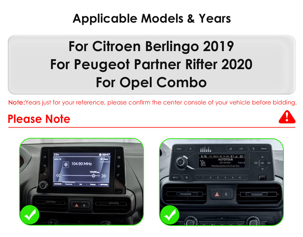 Citroën Berlingo, Peugeot Partner & Opel Combo 2018-2024 10.1" 2K QLED Touchscreen Head Unit – Apple CarPlay & Android Auto Radio Replacement Upgrade