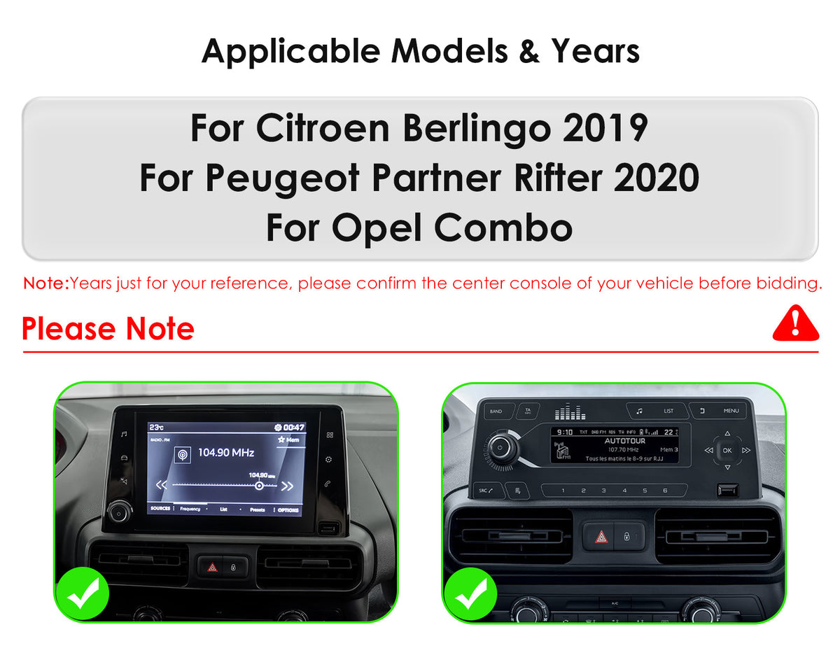 Citroën Berlingo, Peugeot Partner & Opel Combo 2018-2024 10.1" 2K QLED Touchscreen Head Unit – Apple CarPlay & Android Auto Radio Replacement Upgrade