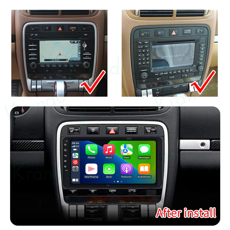 8" QLED Android Head Unit for Porsche Cayenne 2003 2004 2005 2006 2007 2008 2009 2010 | Wireless CarPlay Android Auto GPS Navigation Stereo