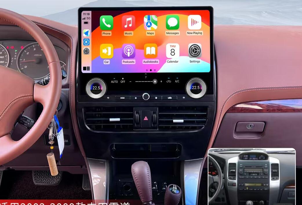 16.8" Android Head Unit for Toyota Prado J120 & Lexus GX470 2002-2009 - Wireless Apple CarPlay & Android Auto
