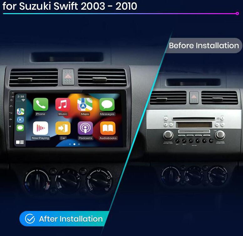 Suzuki Swift 2003-2010 9 Inch 2K QLED Touch Screen Wireless CarPlay Android Auto Head Unit