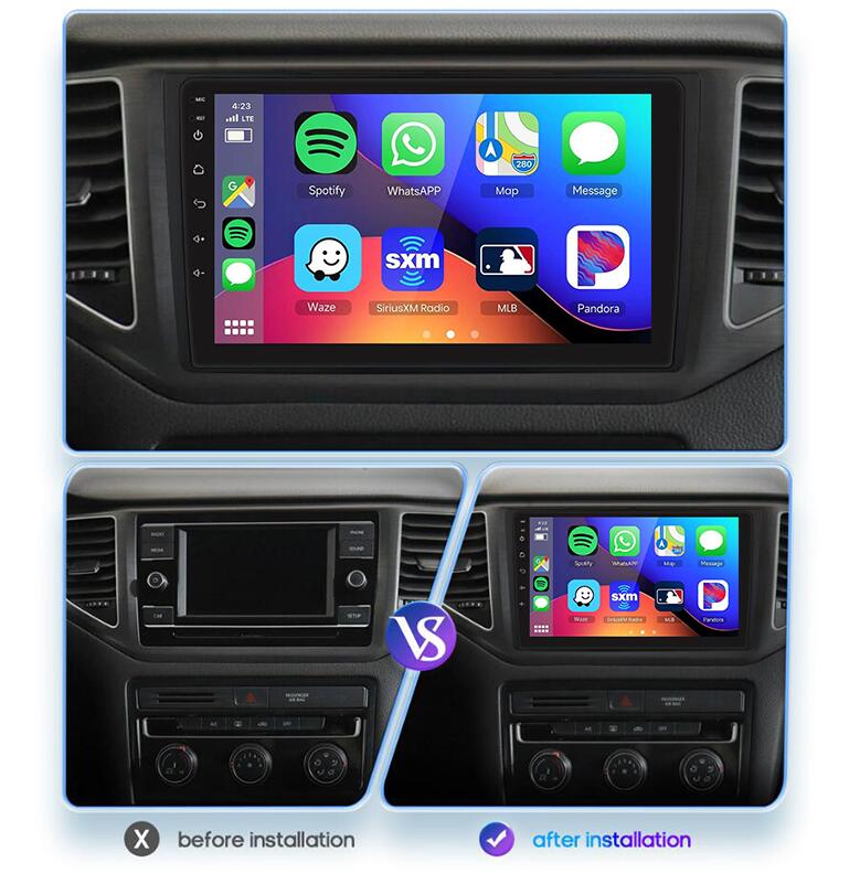 9-Inch 2K Radio Replacement for 2018-2022 VW Volkswagen MQB – Wireless CarPlay & Android Auto Touch Screen Stereo Upgrade for Polo, T-Cross, Taos, Tiguan, Jetta, Atlas, Golf, T-Roc & Virtus