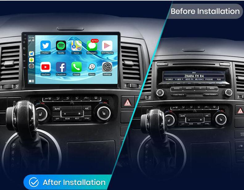 9" QLED Android Head Unit for Volkswagen Transporter T5 Multivan Caravelle California 2003-2015 Wireless CarPlay Android Auto GPS Navigation Car Stereo