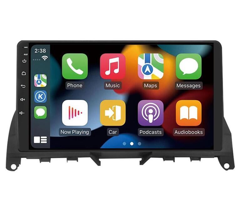 9-Inch QLED Touch Screen CarPlay & Android Auto Head Unit for Mercedes-Benz C-Class W204 S204 (2006–2011) – OEM-Style Radio Replacement Upgrade
